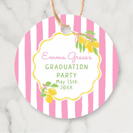 Freshly Graduated Lemon Grad Favor Tags フェイバータグ