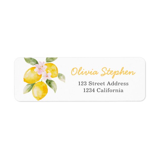 Freshly Graduated Lemon Graduation Address ラベル (正面)