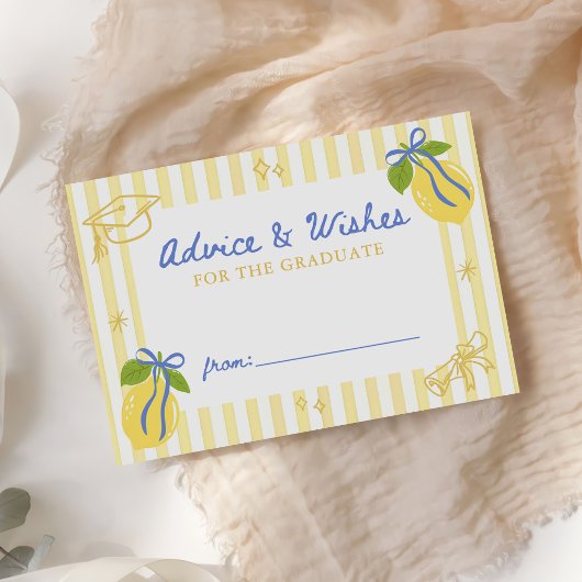 Freshly Graduated Lemon Graduation Advice Wishes エンクロージャーカード
