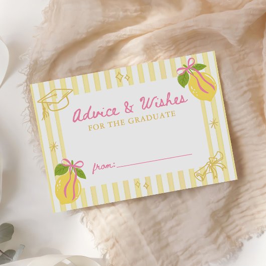 Freshly Graduated Lemon Graduation Advice Wishes エンクロージャーカード