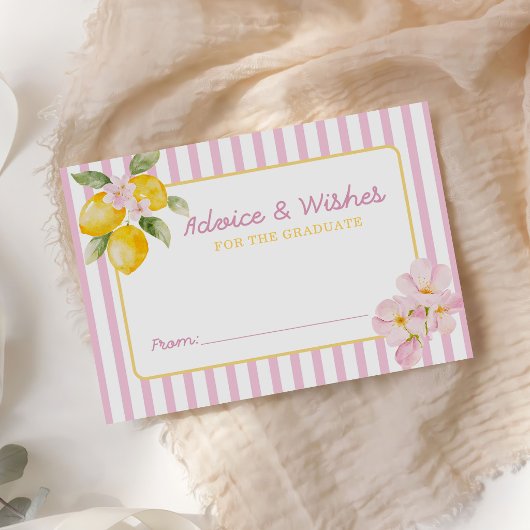 Freshly Graduated Lemon Graduation Advice Wishes エンクロージャーカード