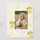 Freshly Graduated Lemon Graduation Announcement 招待状 (正面)