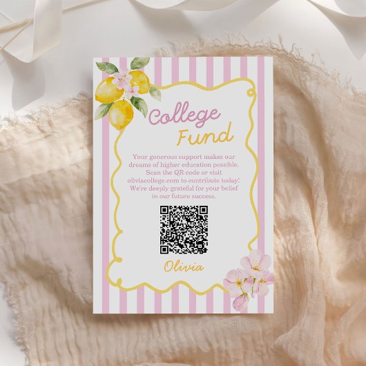 Freshly Graduated Lemon Graduation College Fund エンクロージャーカード