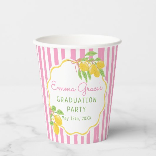 Freshly Graduated Lemon Graduation Paper Cups 紙コップ (正面)