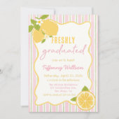 Freshly Graduated Lemon Graduation Party 招待状 (正面)