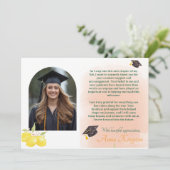 Freshly Graduated Lemon Graduation Thank You Card 招待状 (スタンド正面)