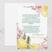 Freshly Graduated Lemon Graduation Thank You Card 招待状 (正面/裏面)