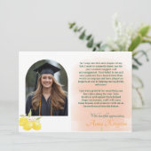 Freshly Graduated Lemon Graduation Thank You Card 招待状 (スタンド正面)