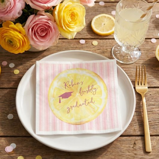 Freshly Graduated Lemon Pink  スタンダードカクテルナプキン