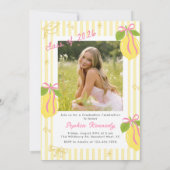 Freshly Graduated Lemon Pink Bow Graduation 招待状 (裏面)