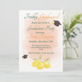 Freshly Graduated Lemon Pink Graduation Invitation 招待状 (スタンド正面)