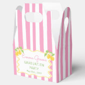 Freshly Graduated Lemon Pink Stripes Graduation フェイバーボックス (オープン)