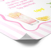 Freshly Graduated Lemon Pink Stripes Lemonade Bar ポスター (角)