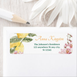 Freshly Graduated lemon Return Address Labels ラベル
