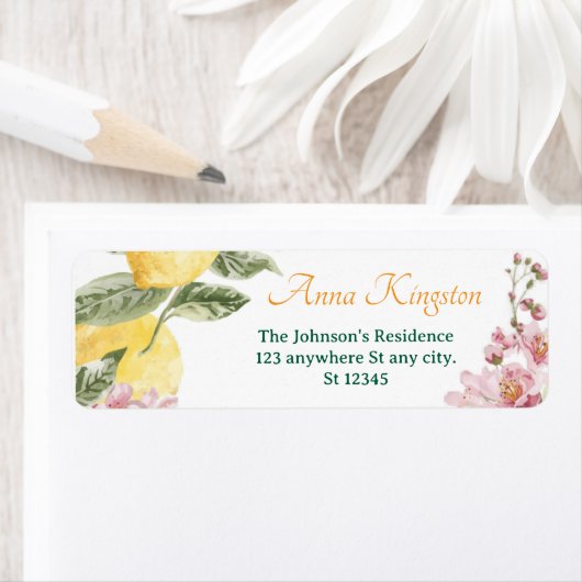 Freshly Graduated lemon Return Address Labels ラベル (インサイチュ)