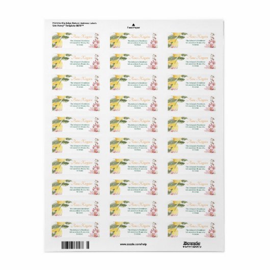 Freshly Graduated lemon Return Address Labels ラベル (フルシート)