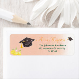 Freshly Graduated lemon Return Address Labels ラベル