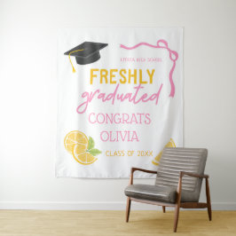 Freshly Graduated Lemonade Graduation Backdrop タペストリー