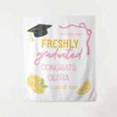 Freshly Graduated Lemonade Graduation Backdrop タペストリー (正面)