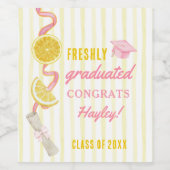Freshly Graduated Lemonade Graduation Favor ワインラベル (シングルラベル)