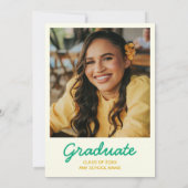 Freshly Graduated Photo Lemon Citrus Graduation 招待状 (裏面)