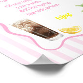 Freshly Graduated Pink Stripes Dirty Soda Bar ポスター (角)