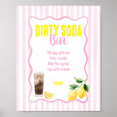 Freshly Graduated Pink Stripes Dirty Soda Bar ポスター (正面)