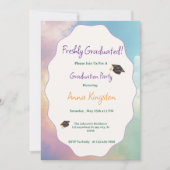 Freshly Graduated Printable Graduation Invitation 招待状 (正面)