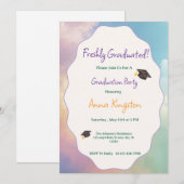 Freshly Graduated Printable Graduation Invitation 招待状 (正面/裏面)
