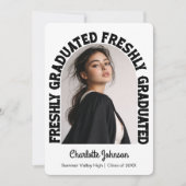 Freshly Graduated Retro Graduation Announcement 案内状 (正面)