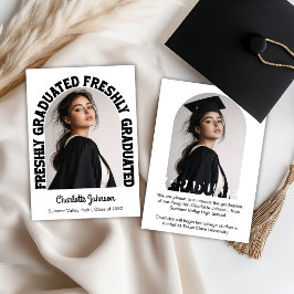 Freshly Graduated Retro Graduation Announcement 案内状