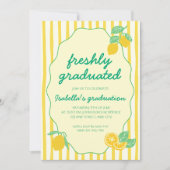 Freshly Graduated Yellow Lemon Citrus Graduation 招待状 (正面)