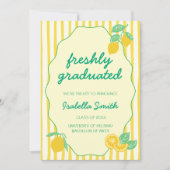 Freshly Graduated Yellow Lemon Citrus Graduation 案内状 (正面)