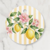 Freshly One Bow Pink Yellow Lemon First Birthday フェイバータグ (裏面)