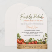 Freshly Picked Farmers Market Baby Shower 招待状 (正面/裏面)