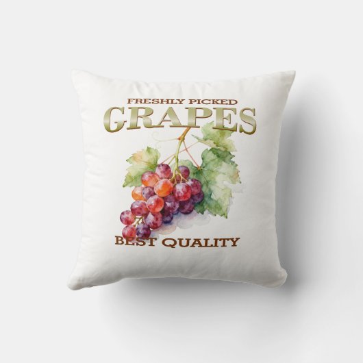 Freshly Picked Grapes - Best Quality クッション (裏面)