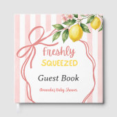 Freshly Squeezed Lemonade Bow Lemon Baby Shower ゲストブック (正面)
