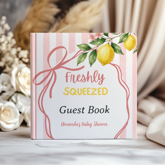 Freshly Squeezed Lemonade Bow Lemon Baby Shower ゲストブック