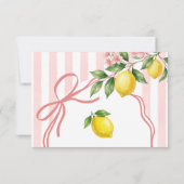 Freshly Squeezed Lemonade Bow Lemon Baby Shower サンキューカード (裏面)