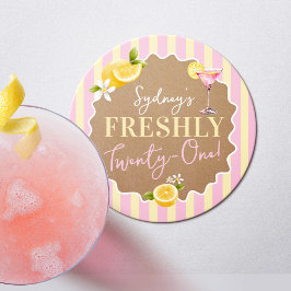 FRESHLY Twenty-One Lemons 21歳の誕生日パーティー ラウンドペーパーコースター
