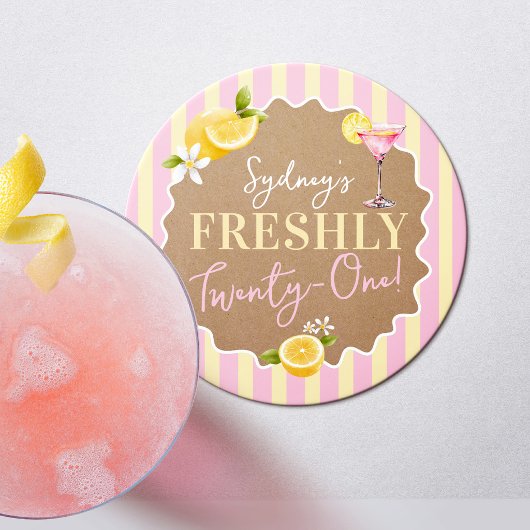 FRESHLY Twenty-One Lemons 21歳の誕生日パーティー ラウンドペーパーコースター