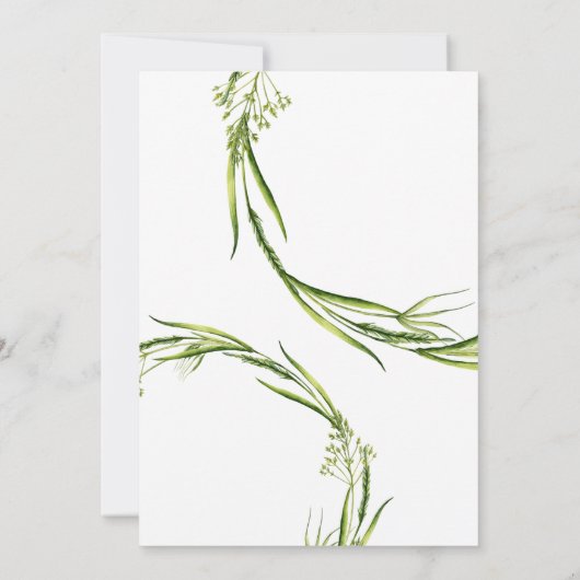 Freshlywed Green Wreath Typography 招待状 (裏面)