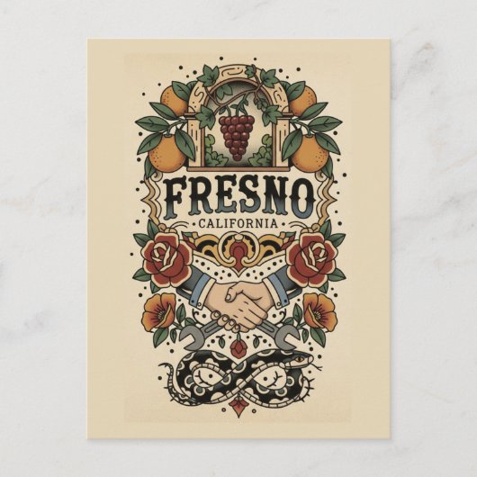 Fresno California Central Valley ポストカード (正面)