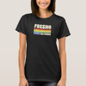 Fresno California Pride Rainbow Flag Gay Pride Mer Tシャツ (正面)