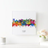 Fresno California Skyline スクエア壁時計 (ホーム)