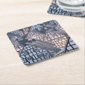 Freudenberg、ドイツの木骨造りの家 スクエアペーパーコースター (アングル)