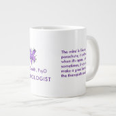 Freudian Cartoon Psychologist Name Inspiring Quote ジャンボコーヒーマグカップ (正面右)