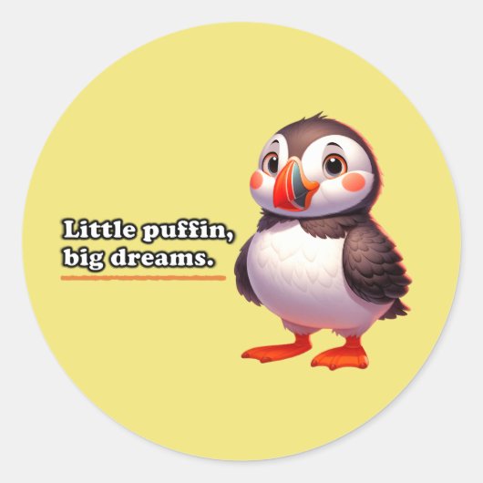 Freundlicher lächelnder Papageientaucher "Little P ラウンドシール (正面)
