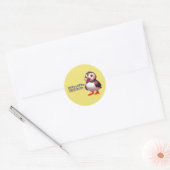 Freundlicher lächelnder Papageientaucher "Little P ラウンドシール (封筒)