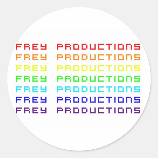 Frey Productionsレインボーレターステッカー ラウンドシール (正面)